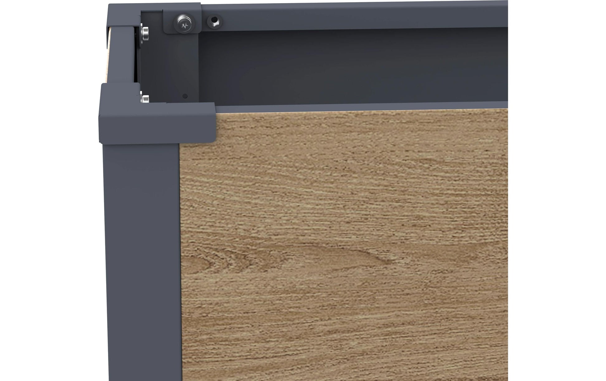Westmann Talus M Pflanzkasten – 100 × 27 × 25 cm – Stahl, Holzoptik