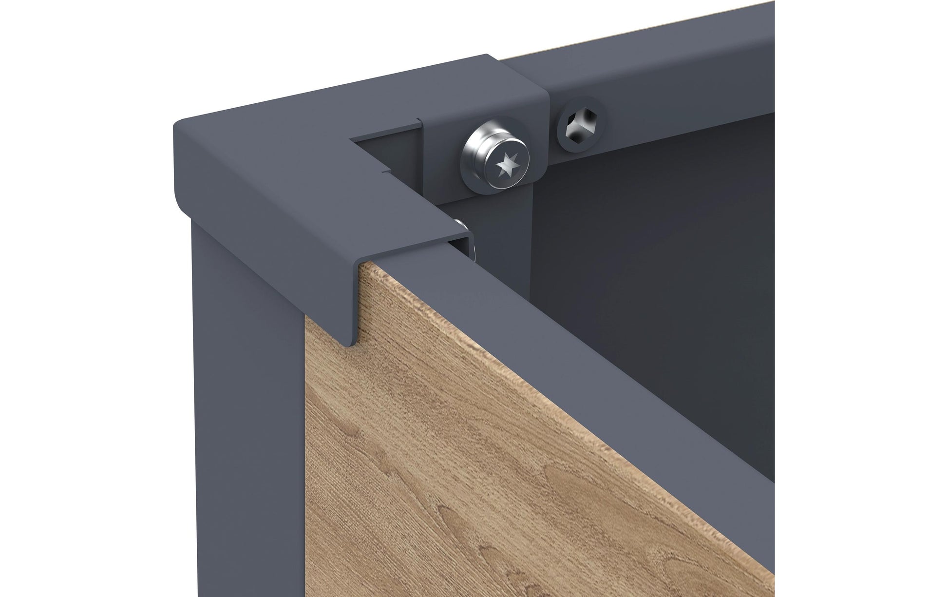 Westmann Talus M Pflanzkasten – 100 × 27 × 25 cm – Stahl, Holzoptik