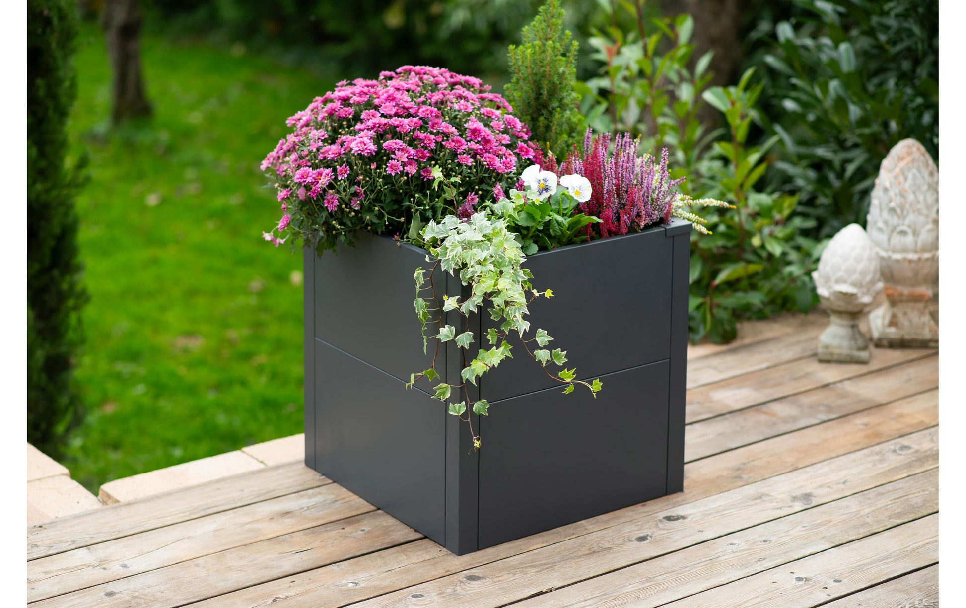 Westmann Pflanzkübel – 50 × 50 × 50 cm – Stahl, Anthrazit
