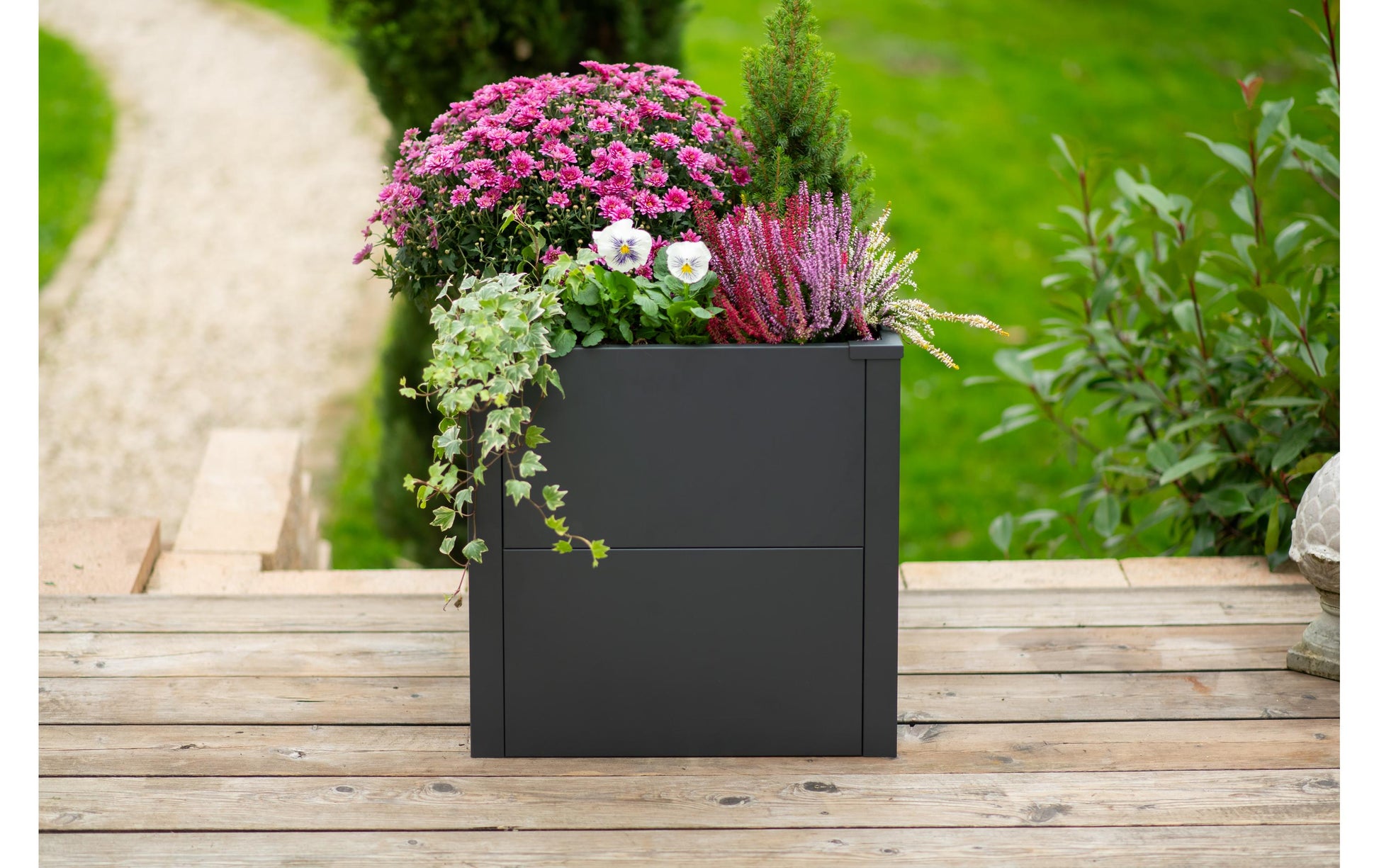 Westmann Pflanzkübel – 50 × 50 × 50 cm – Stahl, Anthrazit