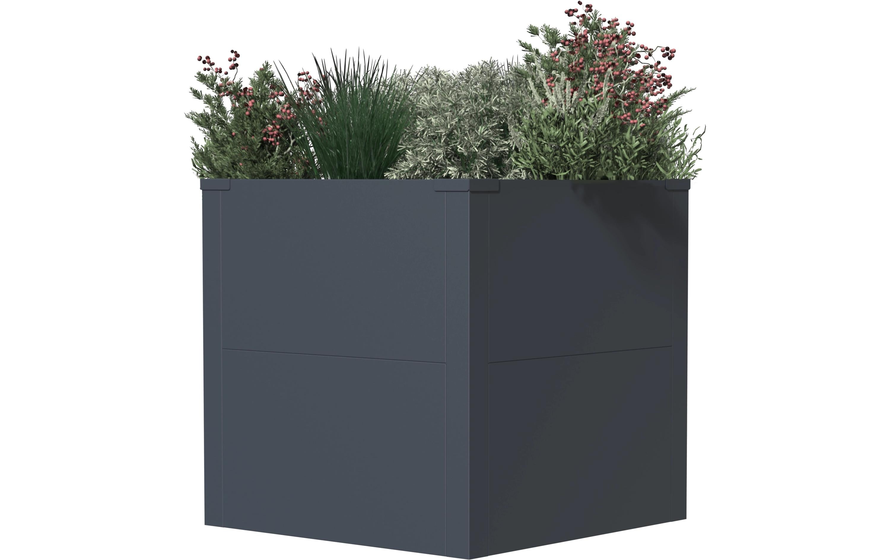 Westmann Pflanzkübel – 50 × 50 × 50 cm – Stahl, Anthrazit