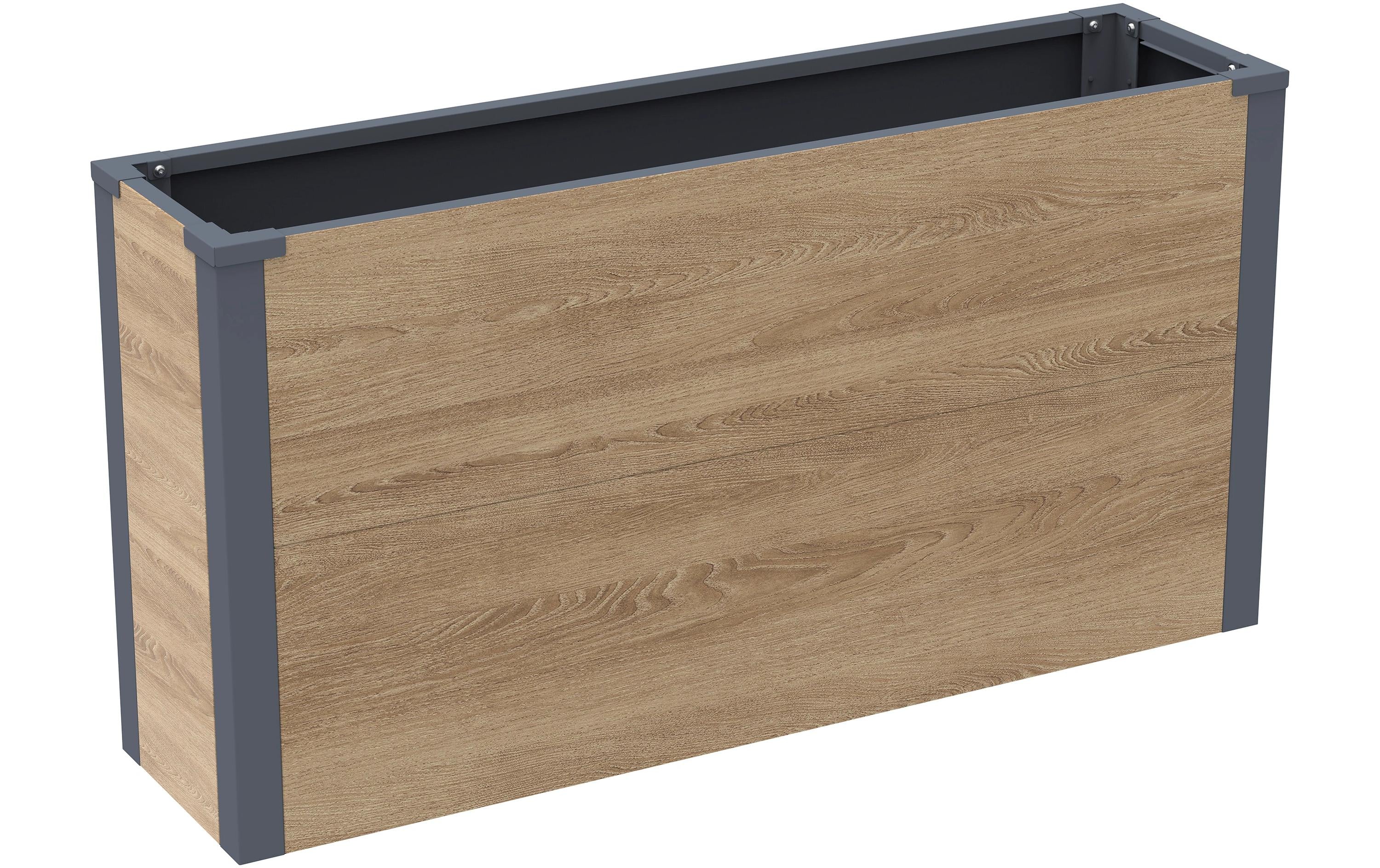 Westmann Talus L Pflanzkasten – 100 × 52 × 25 cm – Holz & Metall, Grau