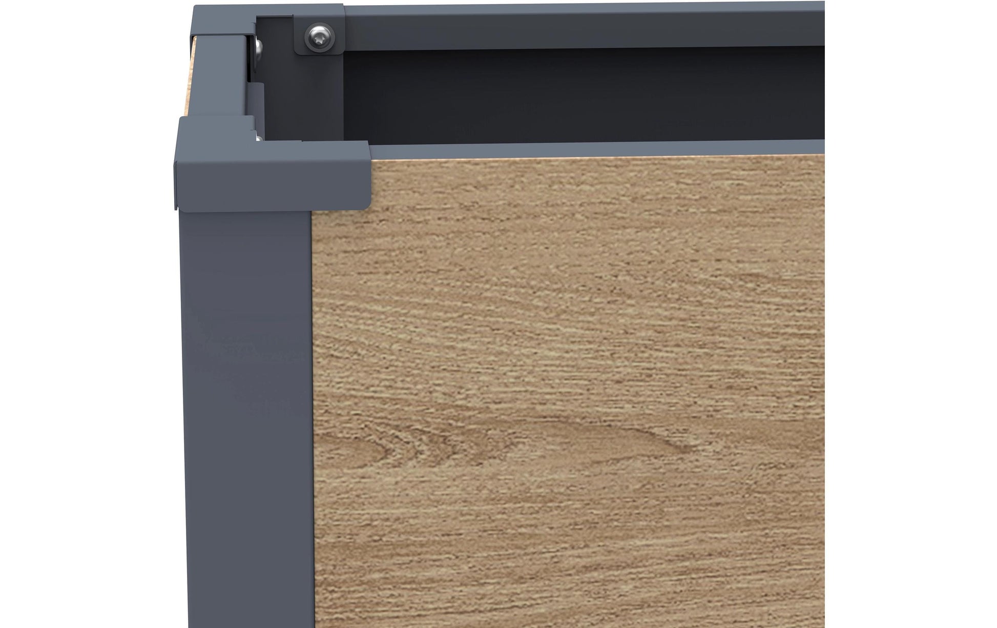 Westmann Talus L Pflanzkasten – 100 × 52 × 25 cm – Holz & Metall, Grau