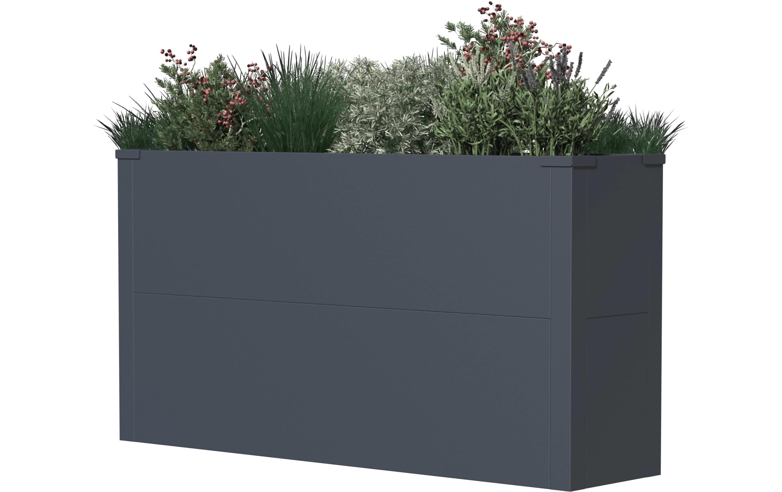 Westmann Talus L Pflanzkübel – 100 × 52 × 25 cm – Stahl, Anthrazit