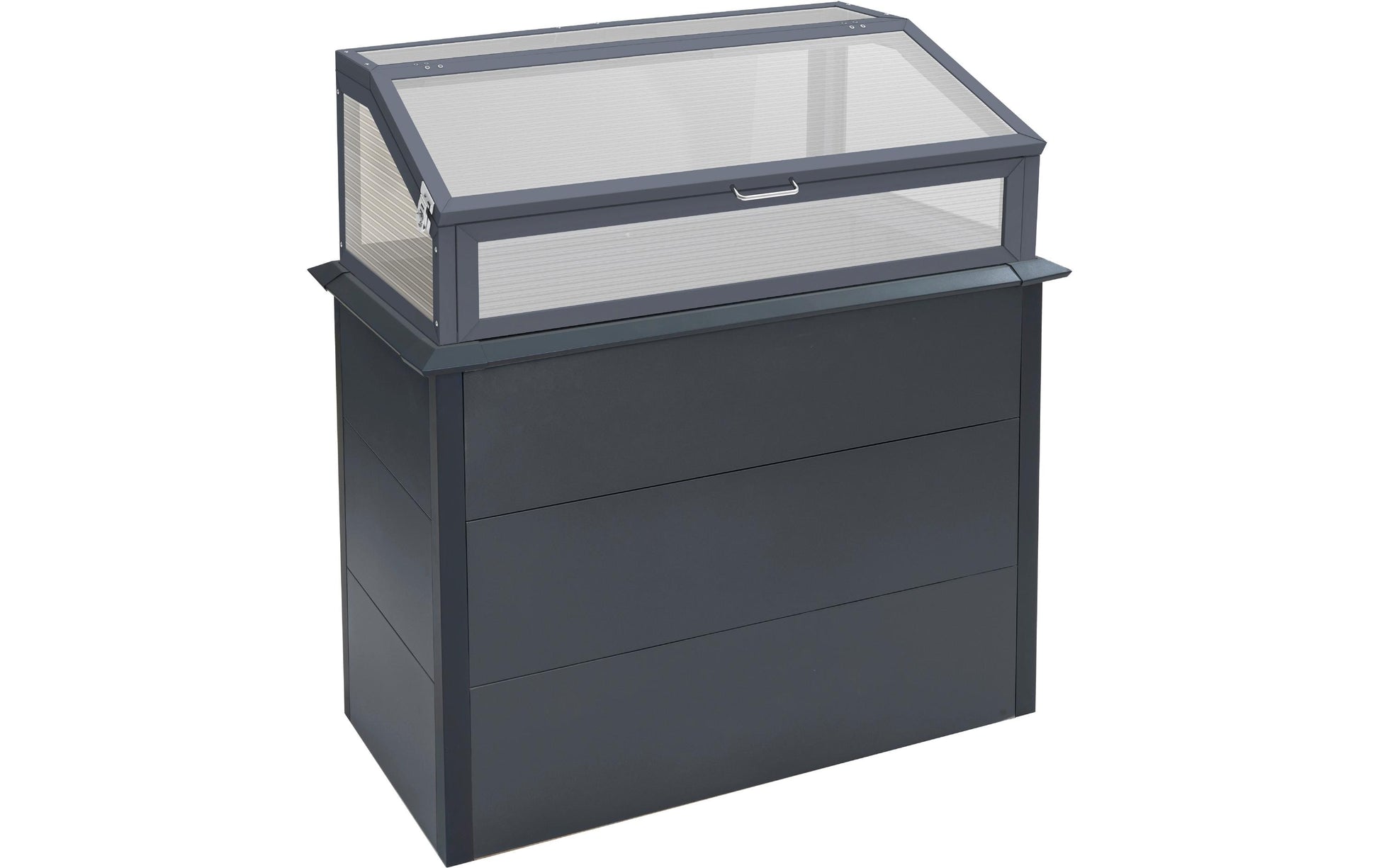 Westmann Hochbeet mit Frühbeetaufsatz – 100 × 113 × 50 cm – Stahl, Anthrazit