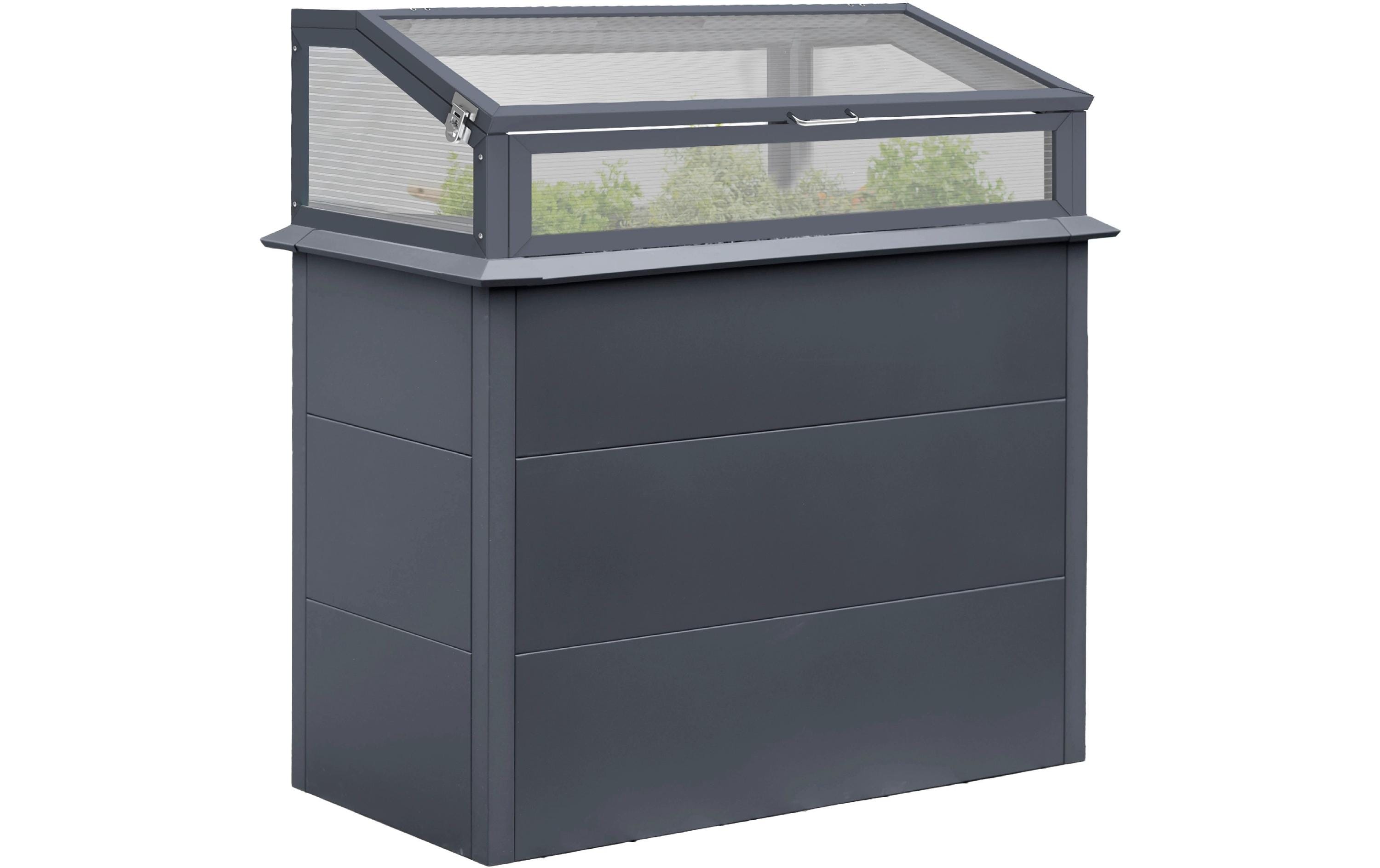 Westmann Hochbeet mit Frühbeetaufsatz – 100 × 113 × 50 cm – Stahl, Anthrazit