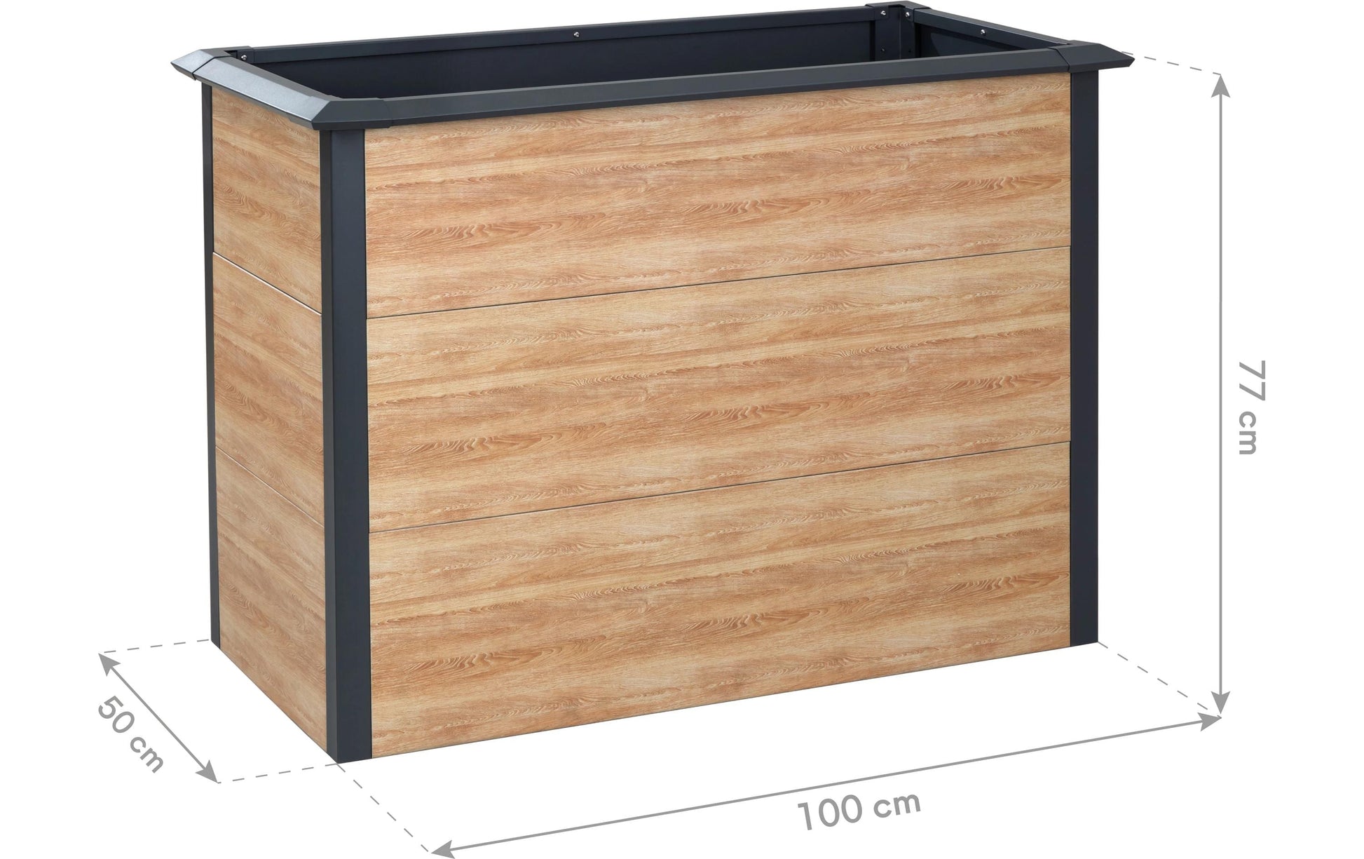 Westmann Primus-Multi M Hochbeet – Metall – Anthrazit/Braun (inkl. Schneckenschutz) – 1000 × 770 × 500 mm