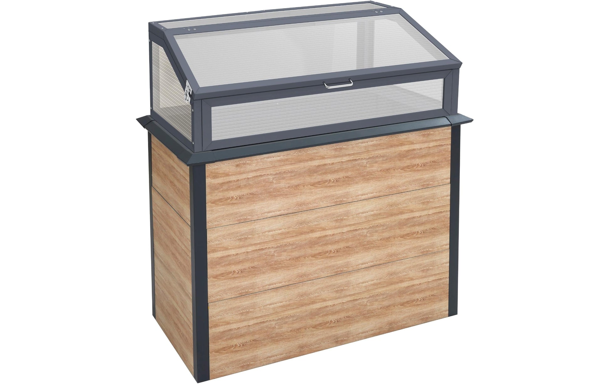 Westmann Hochbeet mit Frühbeetaufsatz – 100 × 113 × 50 cm – Stahl, Grau