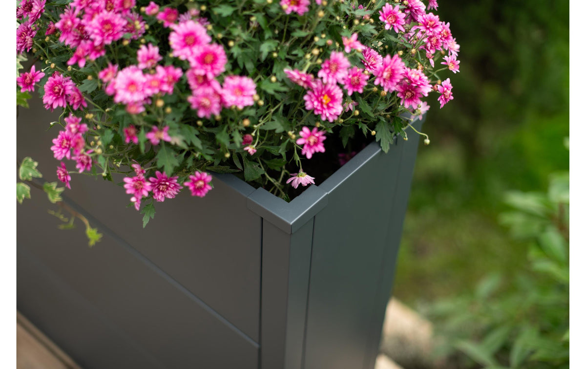 Westmann Talus XL Pflanzkübel – 25 × 77 × 100 cm – Stahl, Grau