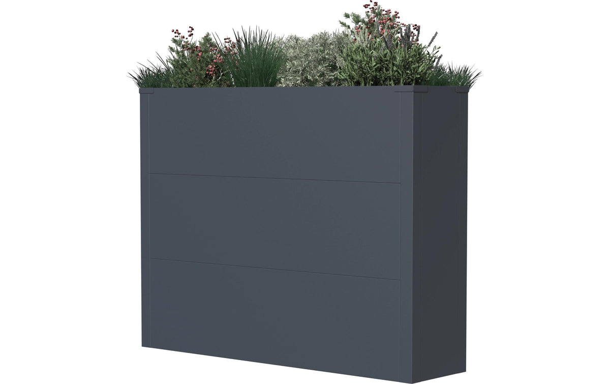 Westmann Talus XL Pflanzkübel – 25 × 77 × 100 cm – Stahl, Grau