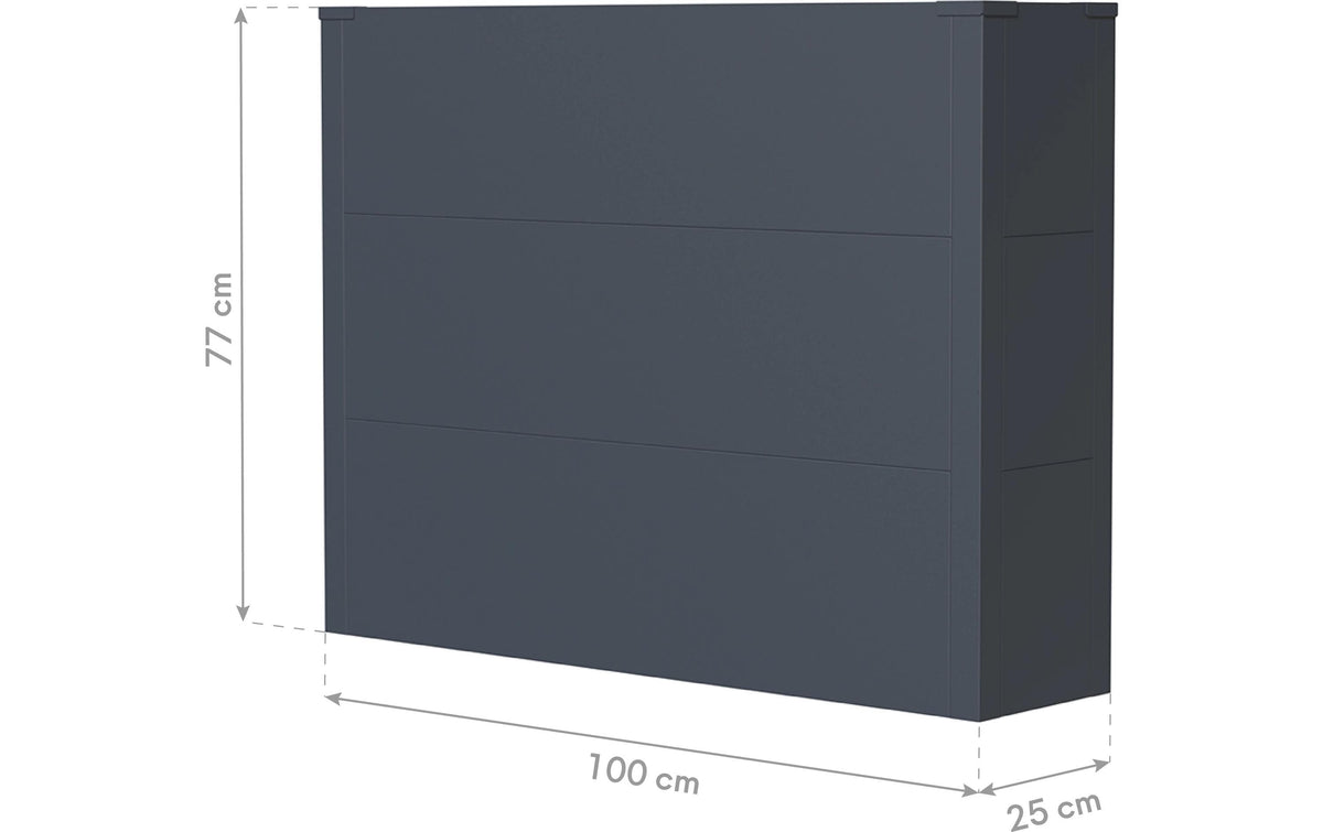 Westmann Talus XL Pflanzkübel – 25 × 77 × 100 cm – Stahl, Grau