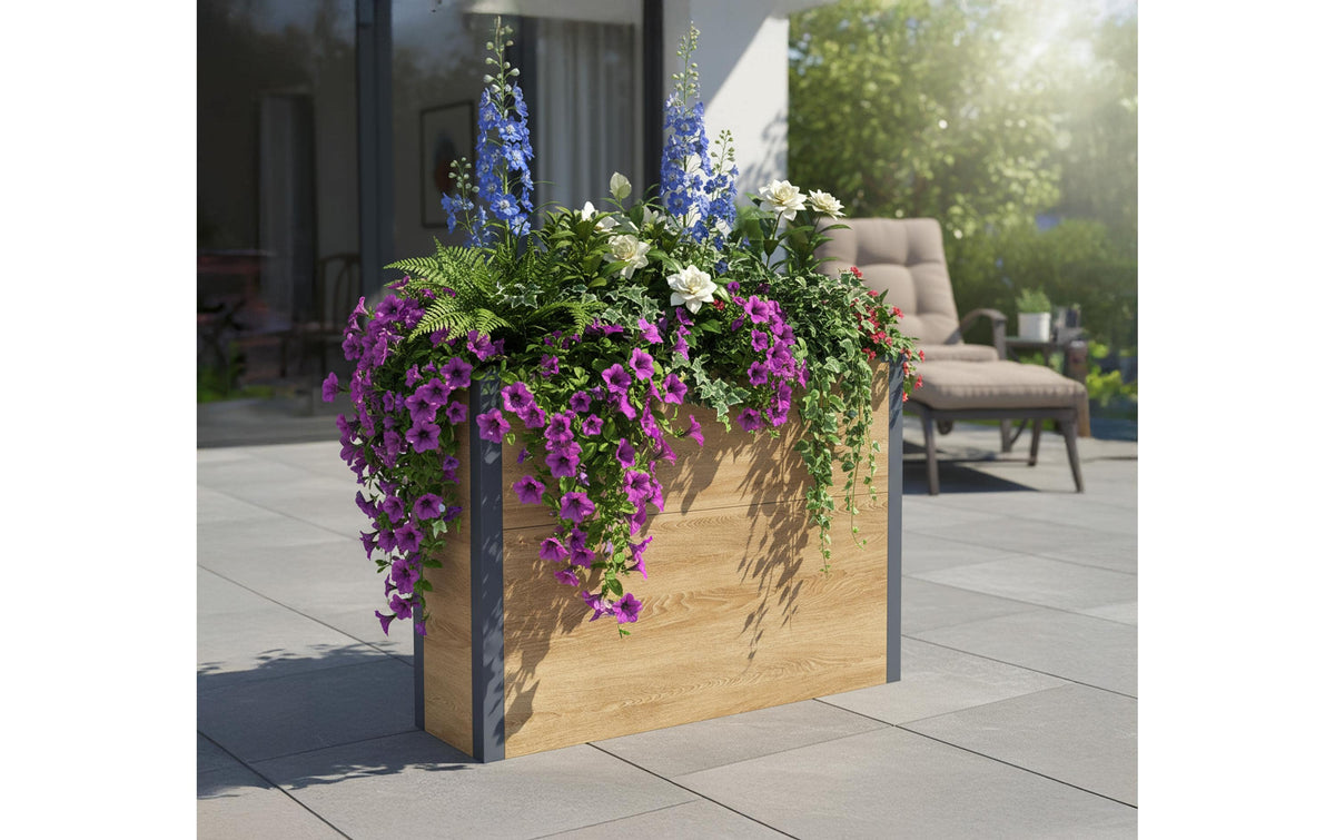 Westmann Talus XL Pflanzkasten – 100 × 77 × 25 cm – Stahl, Holzoptik