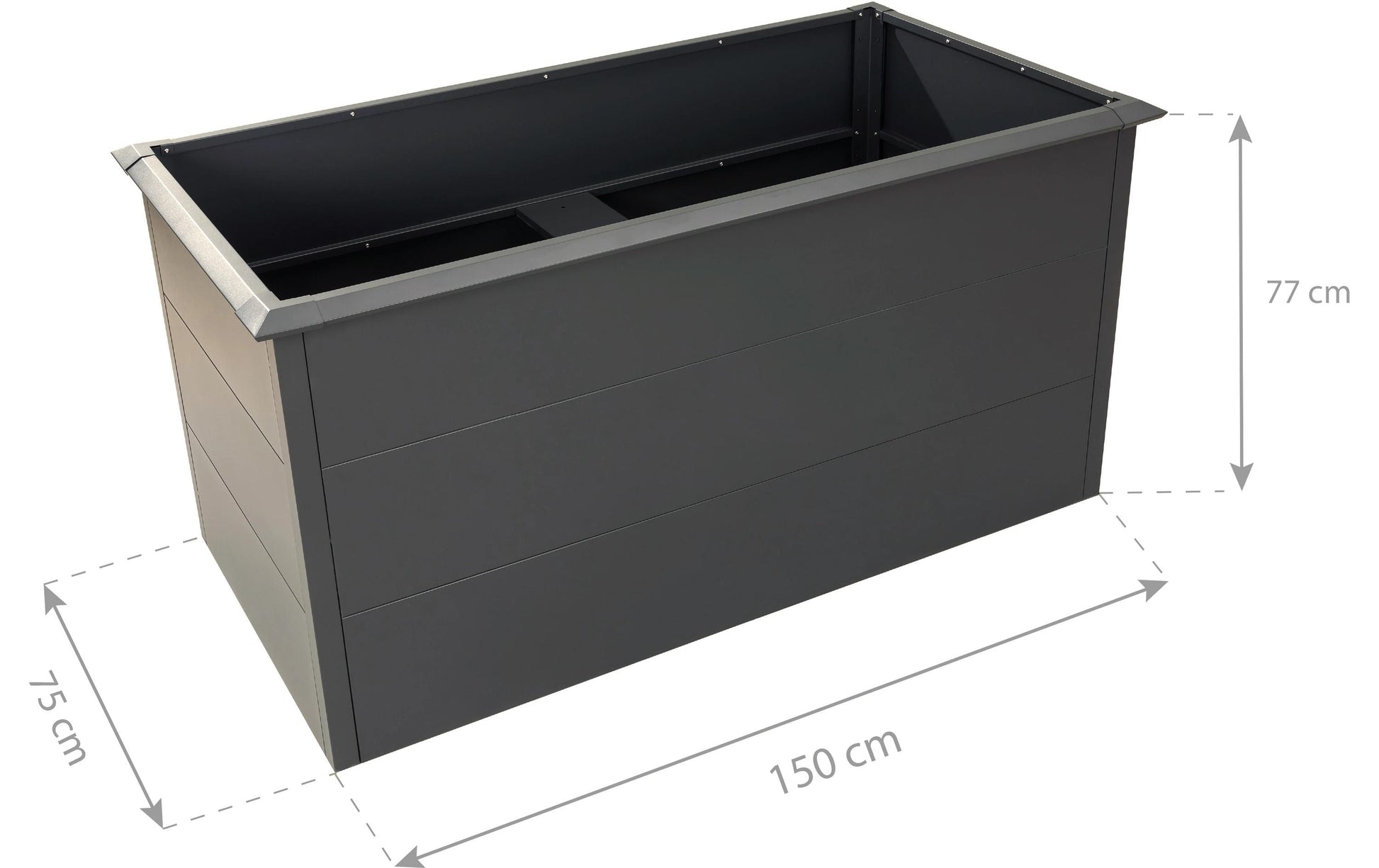 Westmann Hochbeet – 150 × 77 × 75 cm – Stahl, Anthrazit