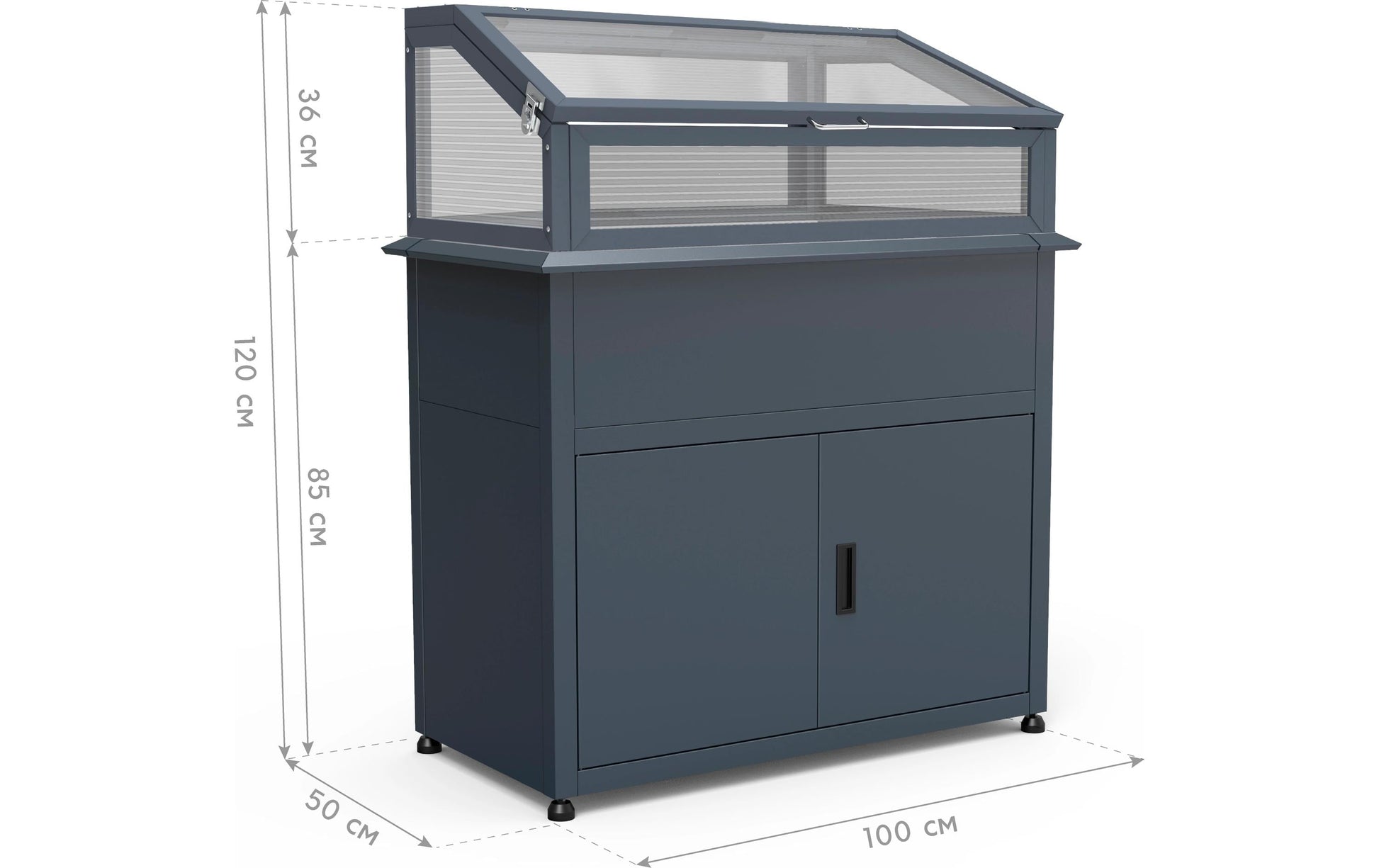 Westmann Hochbeet 170 l – Kunststoff/Stahl – Anthrazit – 1000 × 1200 × 500 mm