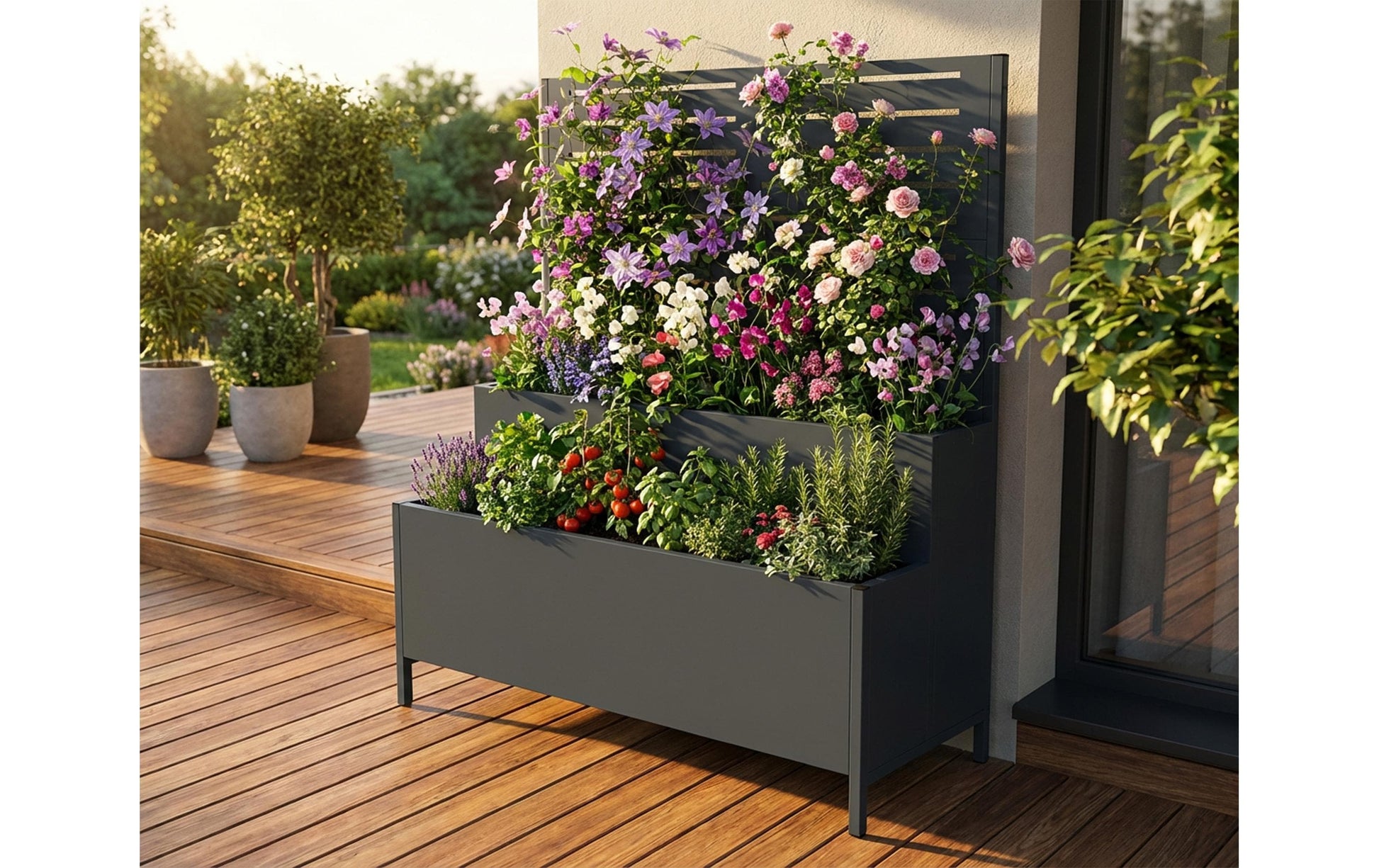 Westmann Pflanzkasten – 90 × 120 × 40 cm – Stahl, Anthrazit