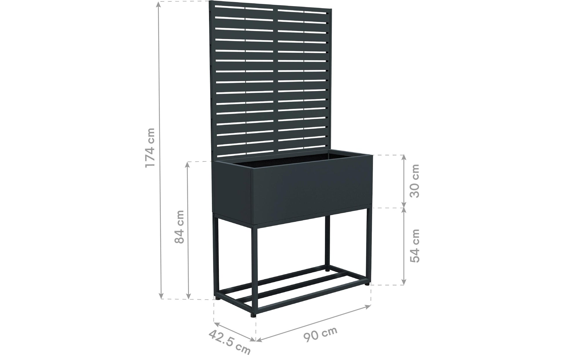 Westmann Dekora 4 Aufbewahrungsbox 108 l – Stahl – Anthrazit – 900 × 1740 × 425 mm