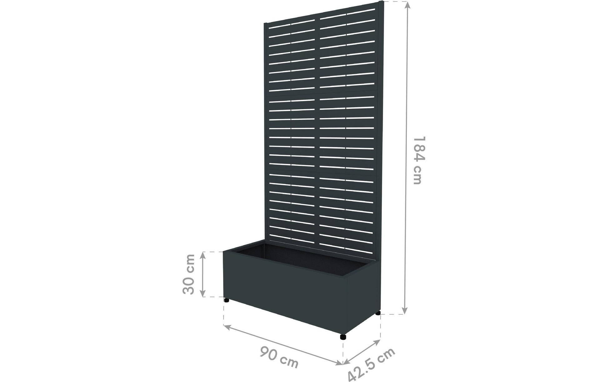 Westmann Pflanzkasten – 90 × 184 × 42,5 cm – Stahl, Anthrazit