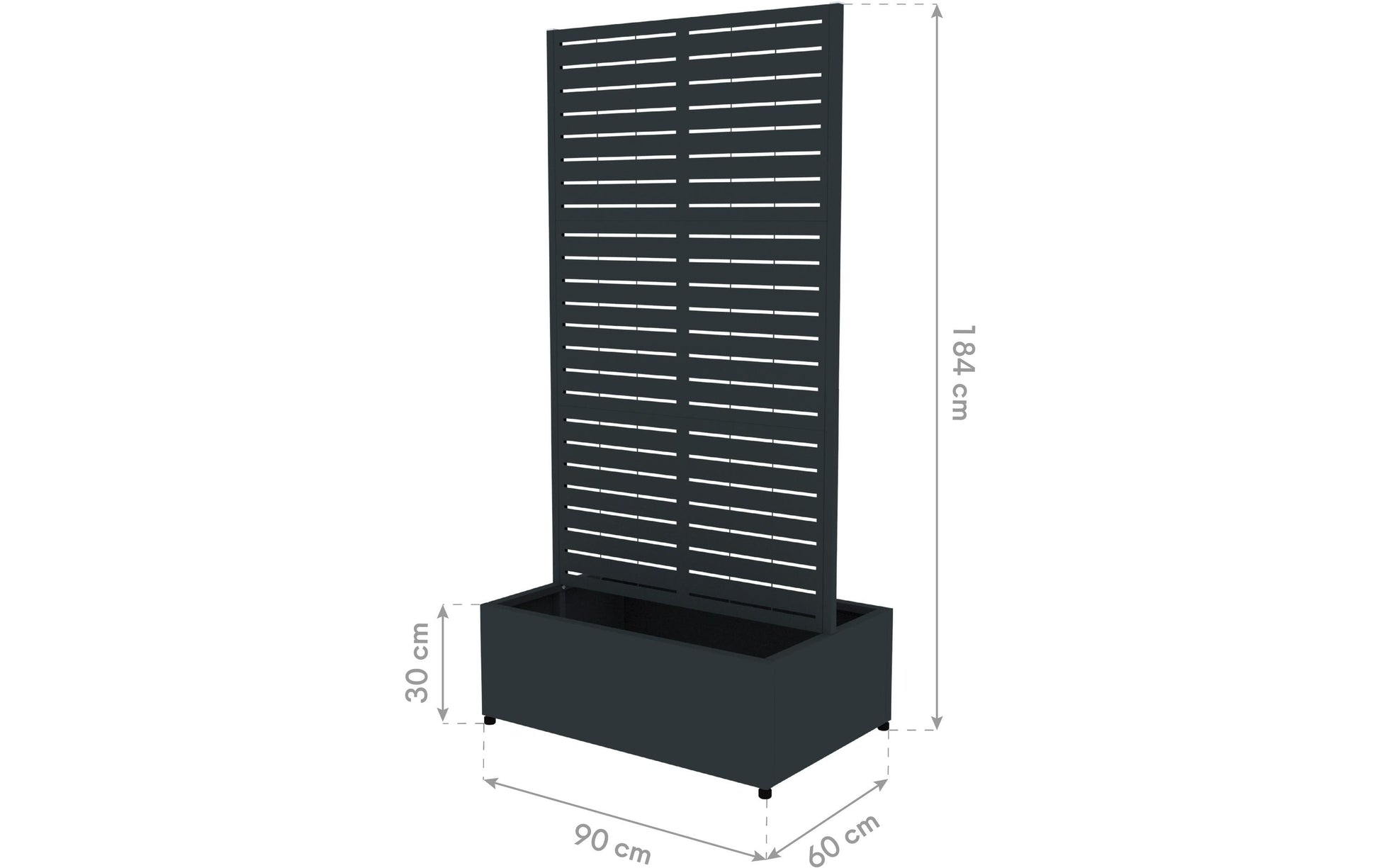 Westmann Pflanzkasten – 90 × 184 × 60 cm – Stahl, Anthrazit
