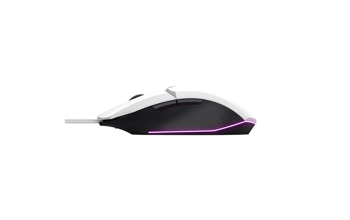 Trust GXT109 Felox – Gaming-Maus – Kabelgebunden (USB‑A), 6400 DPI, RGB-Beleuchtung, rechts, Weiss, Schwarz