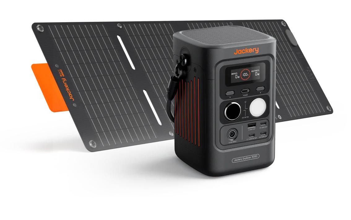 Jackery Explorer 300D+40W Air – Powerstation, 288 Wh, LiFePO4, 40 W Solarpanel