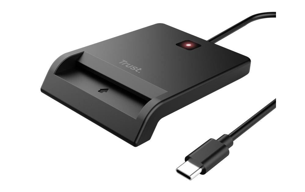 Trust Primo – Smartcard-Leser – USB Typ-A, USB Typ-C, Schwarz