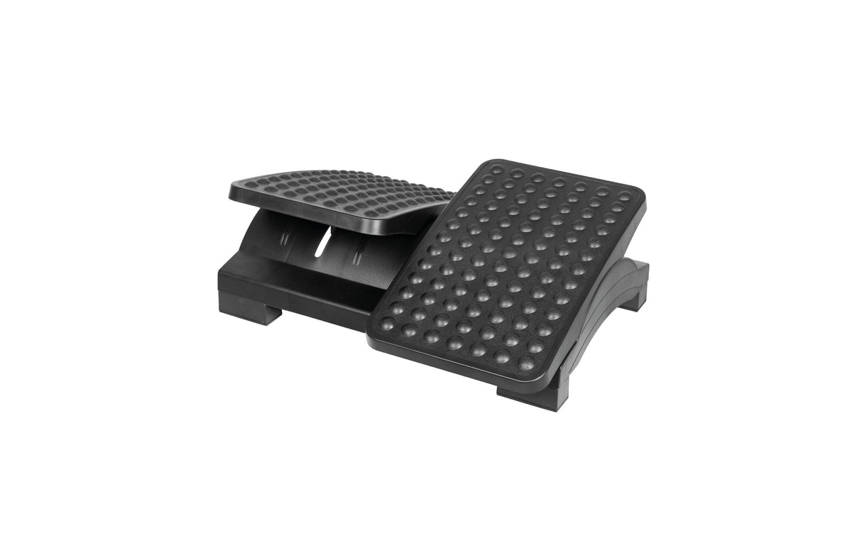 MAUL Fussstütze – Trittfläche 320 × 430 mm, höhenverstellbar, schwarz, Kunststoff