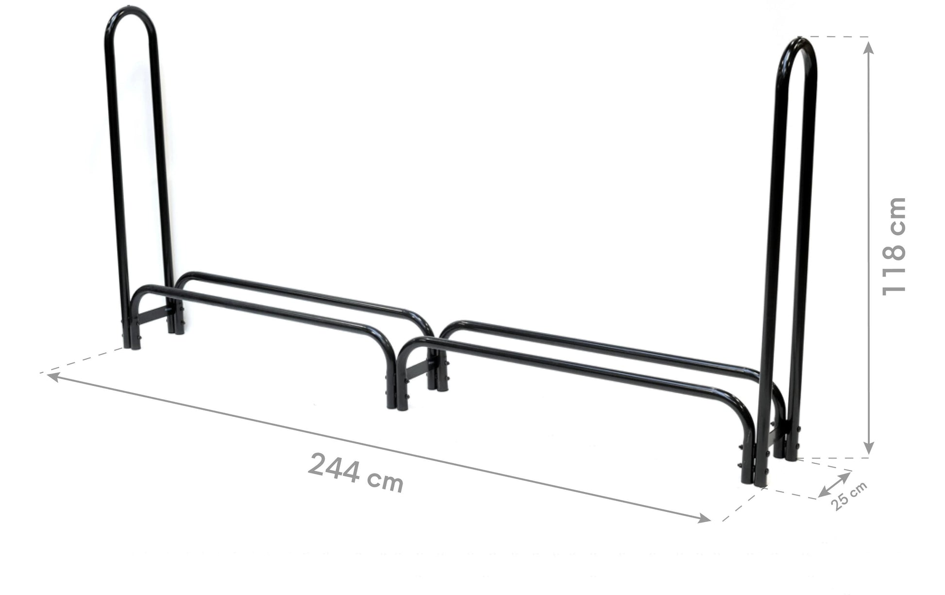 ShelterLogic Kaminholzregal mit Abdeckung – 244 × 25 × 118 cm – 1000 kg – Stahl