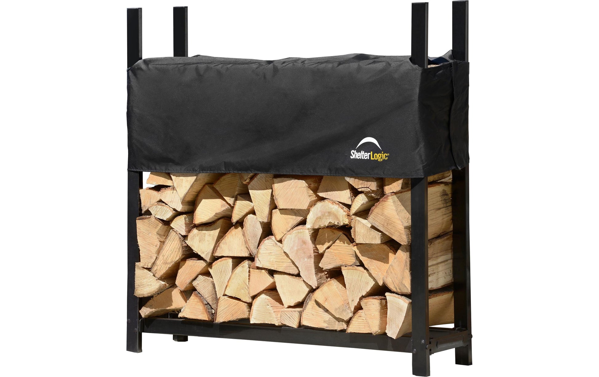 ShelterLogic Kaminholzregal mit Abdeckung – Stahl/Polyester – 1200 × 1189 × 360 mm