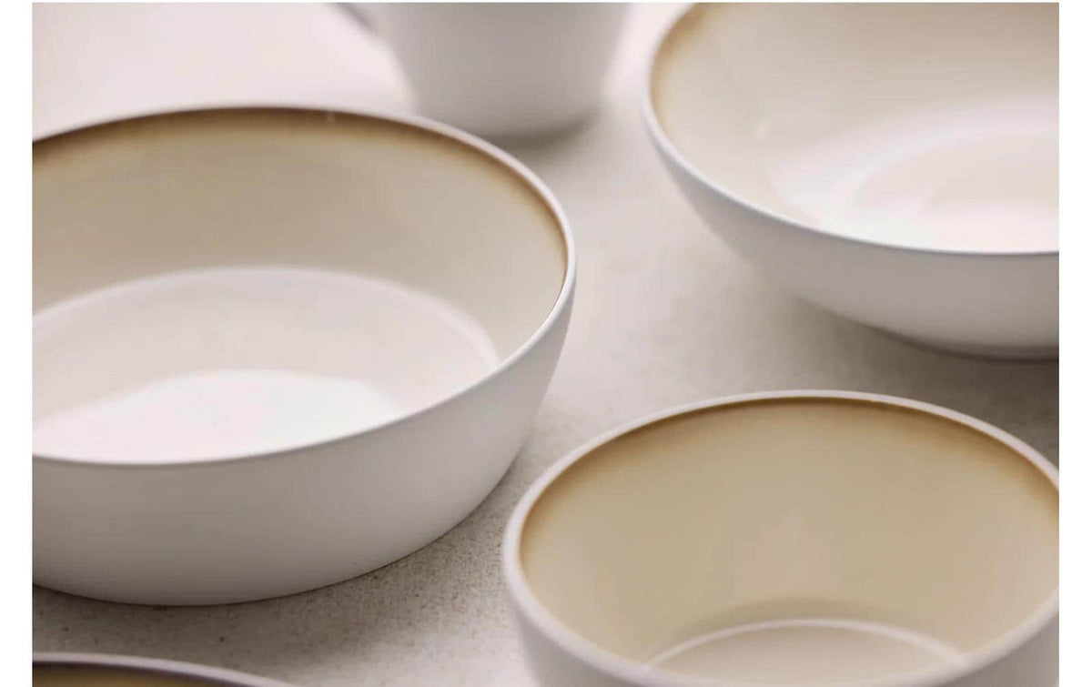 Bitz Suppenteller – 6er Set, 850 ml, Ø 18,0 cm, H 5,0 cm, Steinzeug, Beige