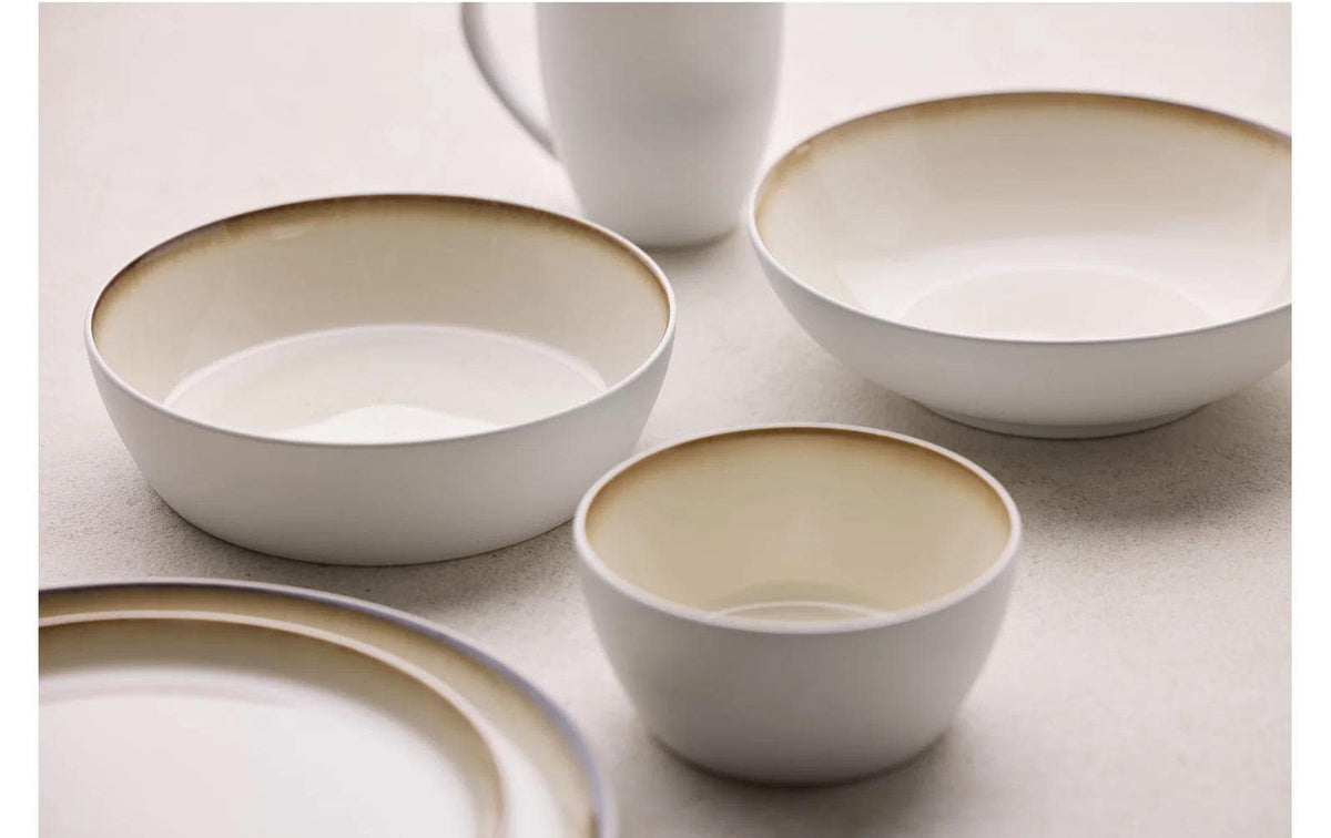 Bitz Suppenteller – 6er Set, 850 ml, Ø 18,0 cm, H 5,0 cm, Steinzeug, Beige