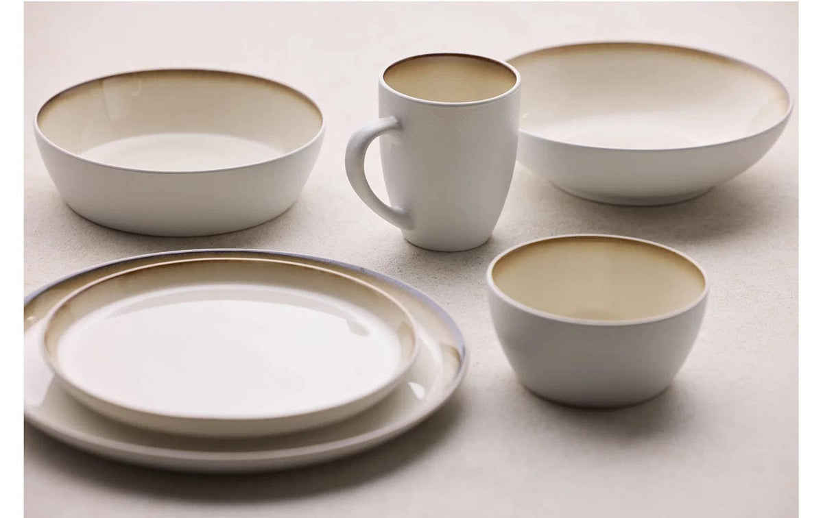 Bitz Suppenteller – 6er Set, 850 ml, Ø 18,0 cm, H 5,0 cm, Steinzeug, Beige