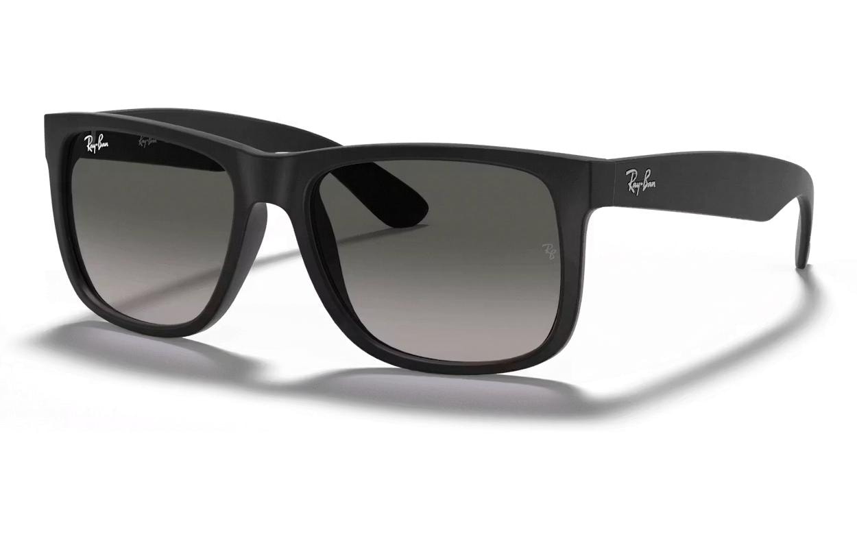 Ray-Ban Schutzbrille JUSTIN RUBBER BLACK – Graue Gläser, UV-Schutz, Schwarzer Rahmen