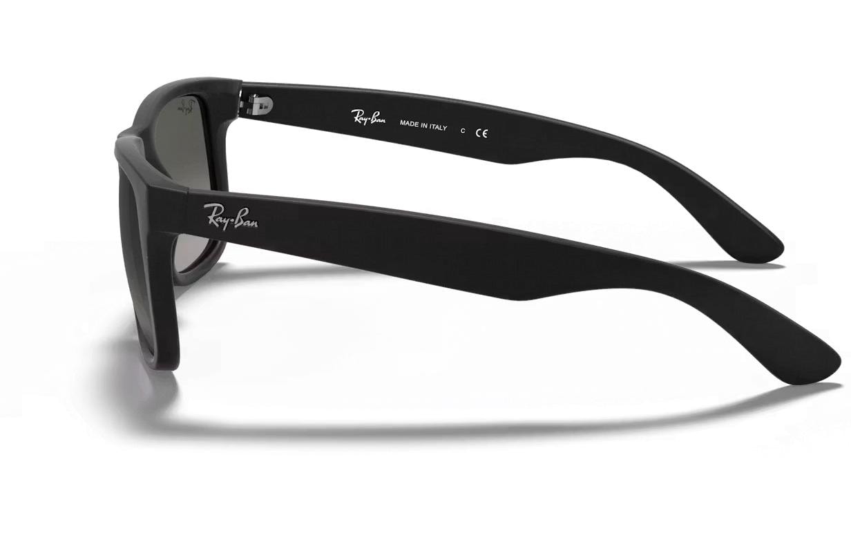 Ray-Ban Schutzbrille JUSTIN RUBBER BLACK – Graue Gläser, UV-Schutz, Schwarzer Rahmen