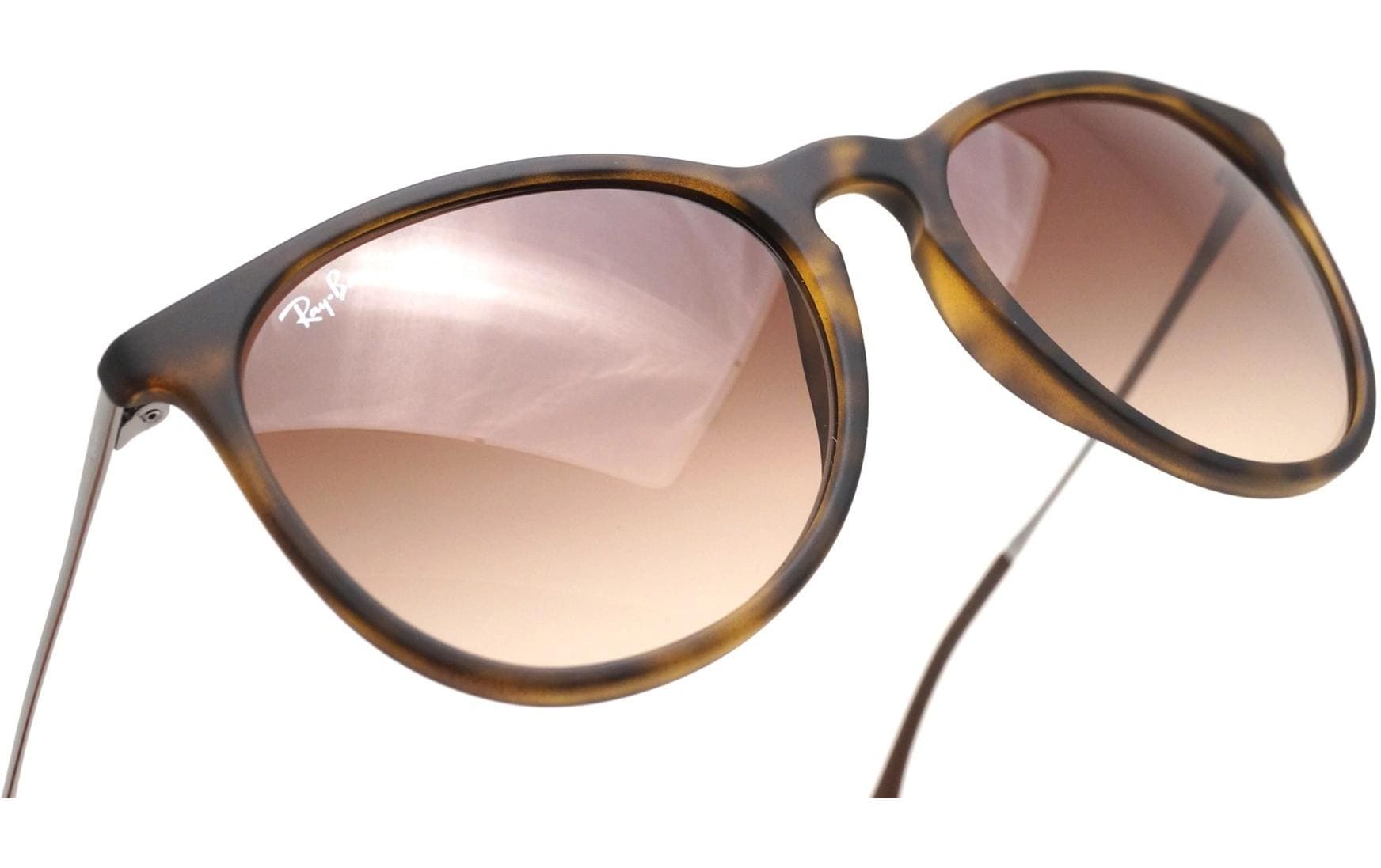 Ray-Ban ERIKA RUBBER HAVANA – Gläser braun, Verlauf, polarisiert, 100 % UV-Schutz (UVA/UVB)