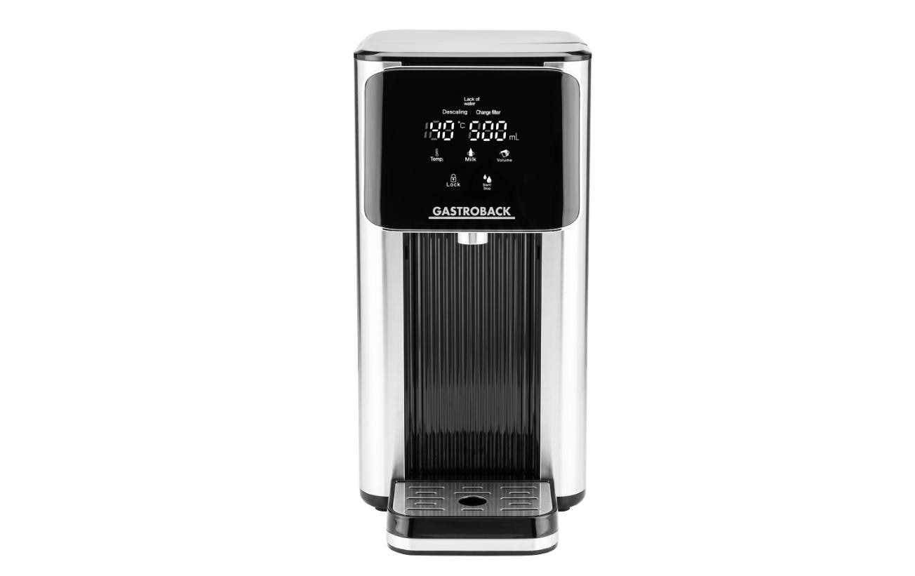 Gastroback Design Quick Wasserkocher – 2,5 l, Edelstahl, Kunststoff, Temperaturwahl, 2600 W