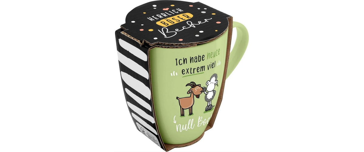 Sheepworld Tasse – 350 ml, 12 × 8,3 × 10,7 cm, Bone China, Grün, spülmaschinenfest