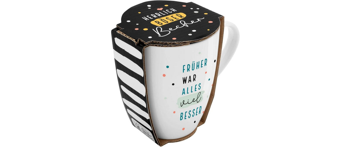 Sheepworld Tasse – 350 ml, Ø 8,2 cm, H 10,7 cm, Porzellan (Bone China), Weiss/Türkis, spülmaschinenfest
