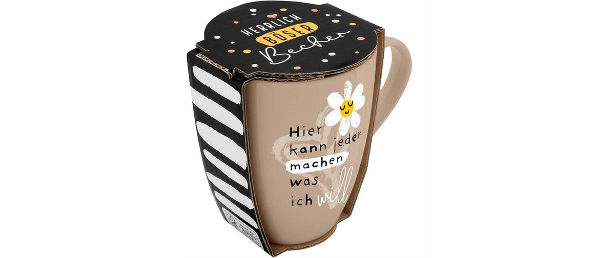 Sheepworld Becher – 350 ml, Ø 8,0 cm, H 10,7 cm, Porzellan (New Bone China), Braun/Weiss, spülmaschinenfest