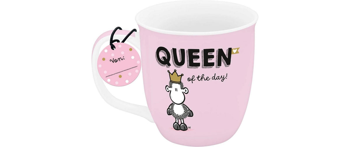 Sheepworld Tasse Queen – 320 ml, 11,7 × 9,0 cm, Porzellan, Mehrfarbig