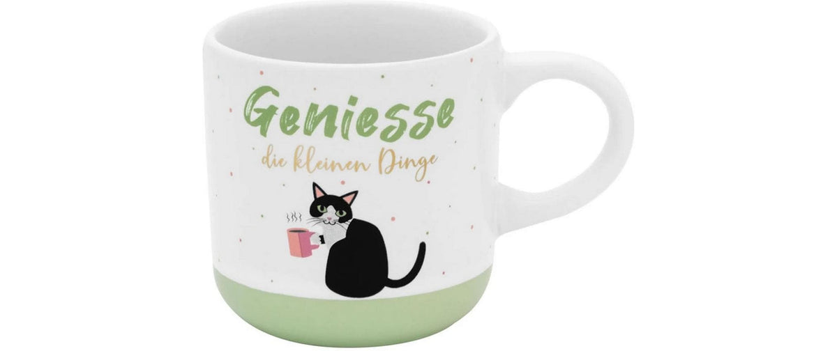 Sheepworld Espressotasse Druck Genisse – 100 ml, Ø 5,7 cm, H 6,5 cm, Steinzeug, Mehrfarbig