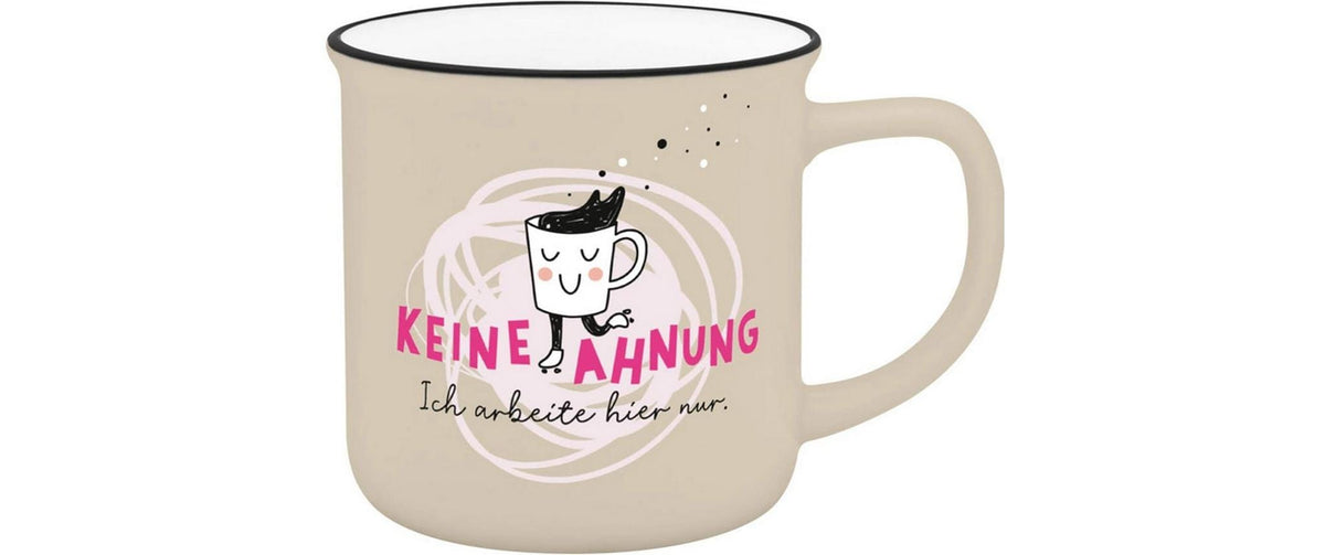 Sheepworld Kaffeetasse – 350 ml, 12,3 × 9,1 × 9,0 cm, Porzellan (New Bone China), Hellbraun/Rosa