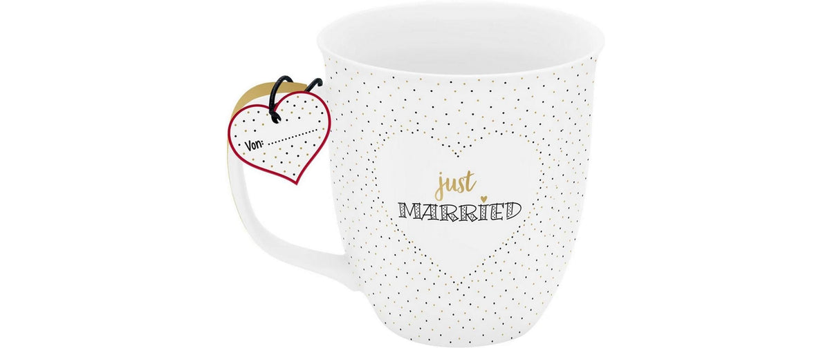 Sheepworld Tasse Grande Just Married – 400 ml, 13,0 × 9,0 × 10,0 cm, Porzellan, Mehrfarbig