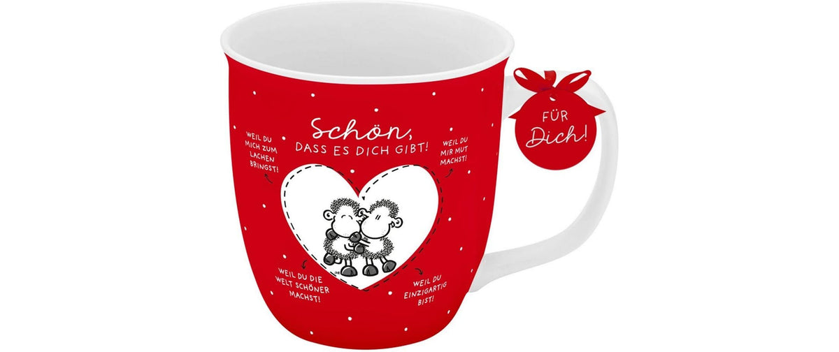 Sheepworld Universaltasse – 320 ml, Ø 8,5 cm, H 9,0 cm, Porzellan, Rot
