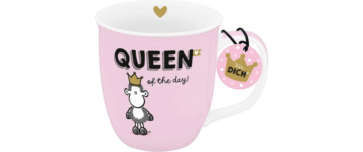 Sheepworld Tasse Queen – 320 ml, 11,7 × 9,0 cm, Porzellan, Mehrfarbig