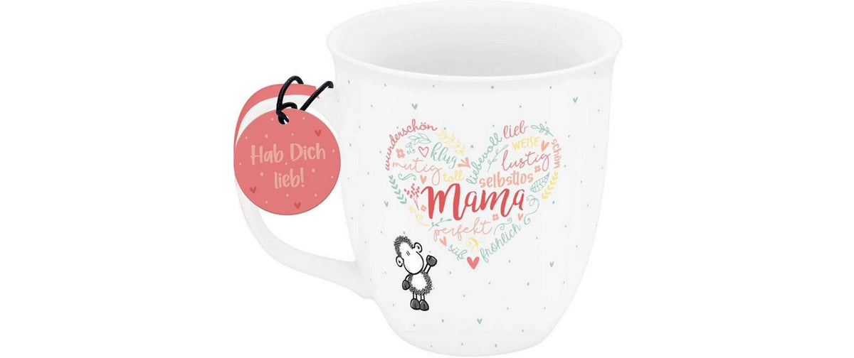 Sheepworld Tasse Grande Mama – 400 ml, Ø 9,0 cm, H 10,0 cm, Porzellan, Weiss