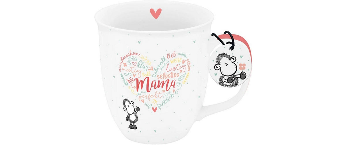 Sheepworld Tasse Grande Mama – 400 ml, Ø 9,0 cm, H 10,0 cm, Porzellan, Weiss