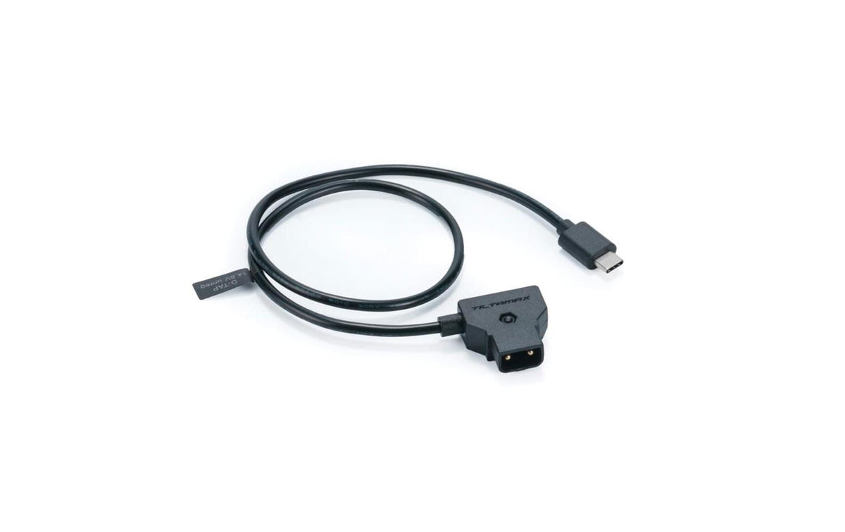 Tilta D-Tap zu USB-C Stromkabel – 0,5 m – für diverse Kameras – Schwarz