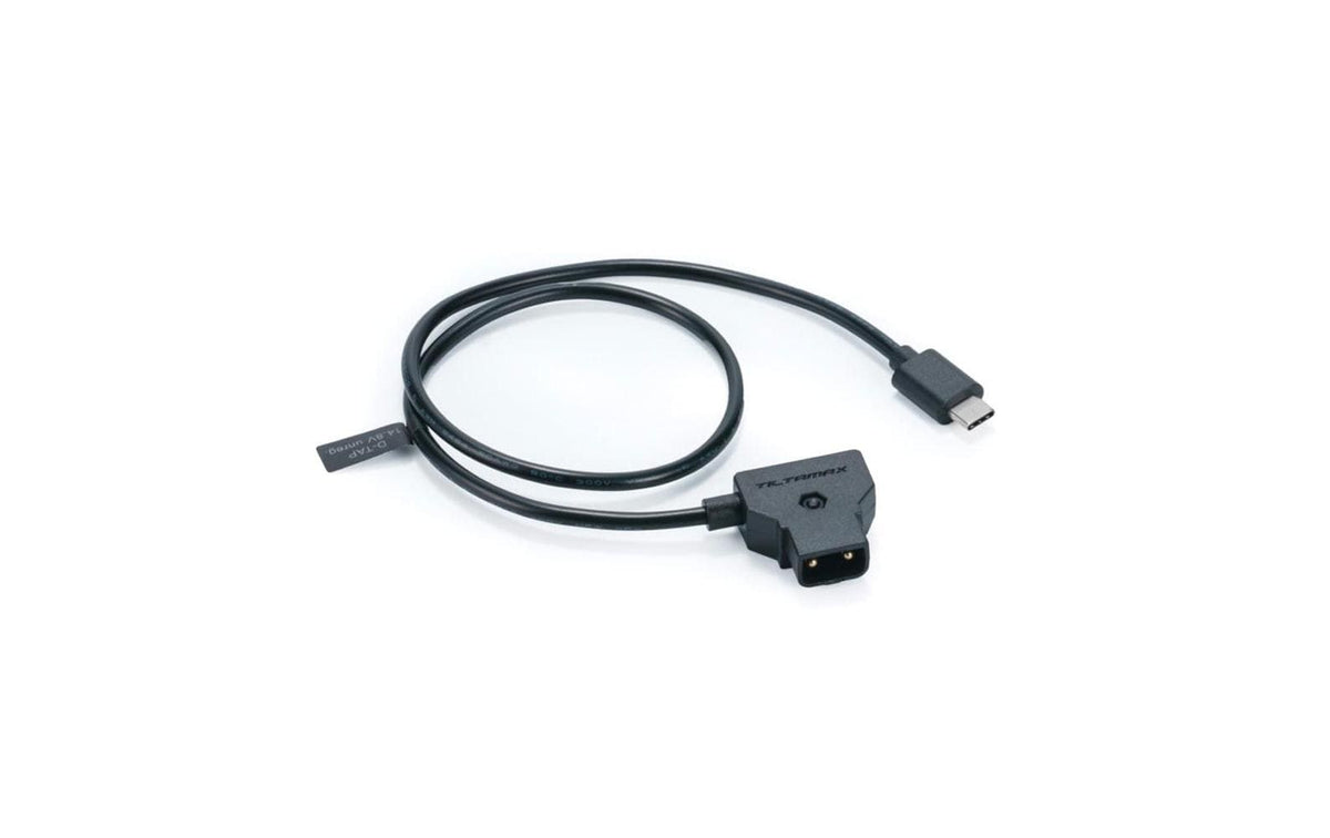 Tilta D-Tap zu USB-C Stromkabel – 0,5 m – für diverse Kameras – Schwarz