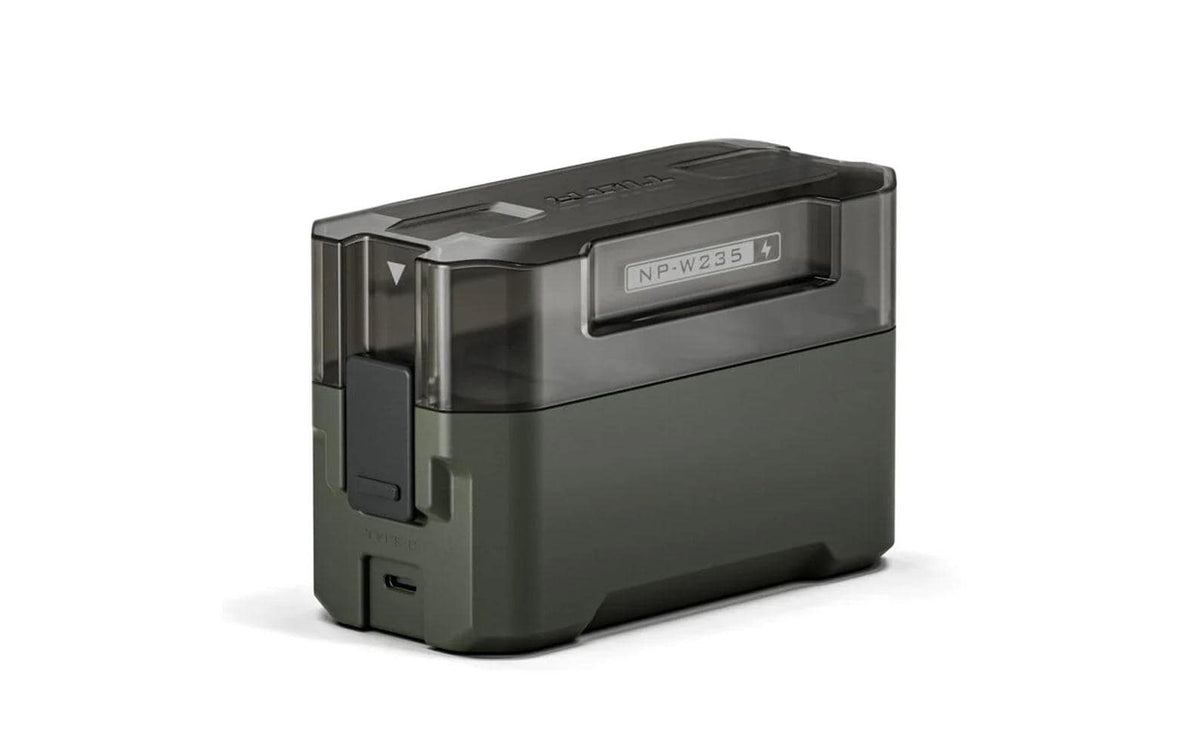 Tilta Tragbare Ladestation Akkulader – für Fujifilm NP-W235 – 1× USB-C 45W, Display, Grün