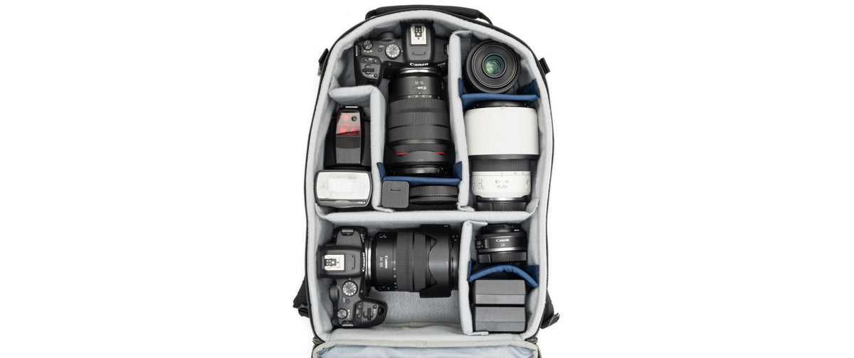 Think Tank Mirrorless Mover Kamerarucksack – 18 l, 6 Objektive, Nylon/Polyester – Grün – Regenhülle
